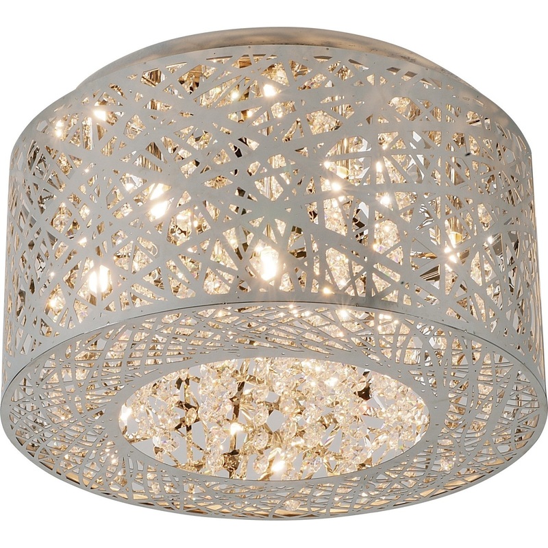 ET2 E21300-10PC/BUL Inca LED Flush Mount, Polished Chrome