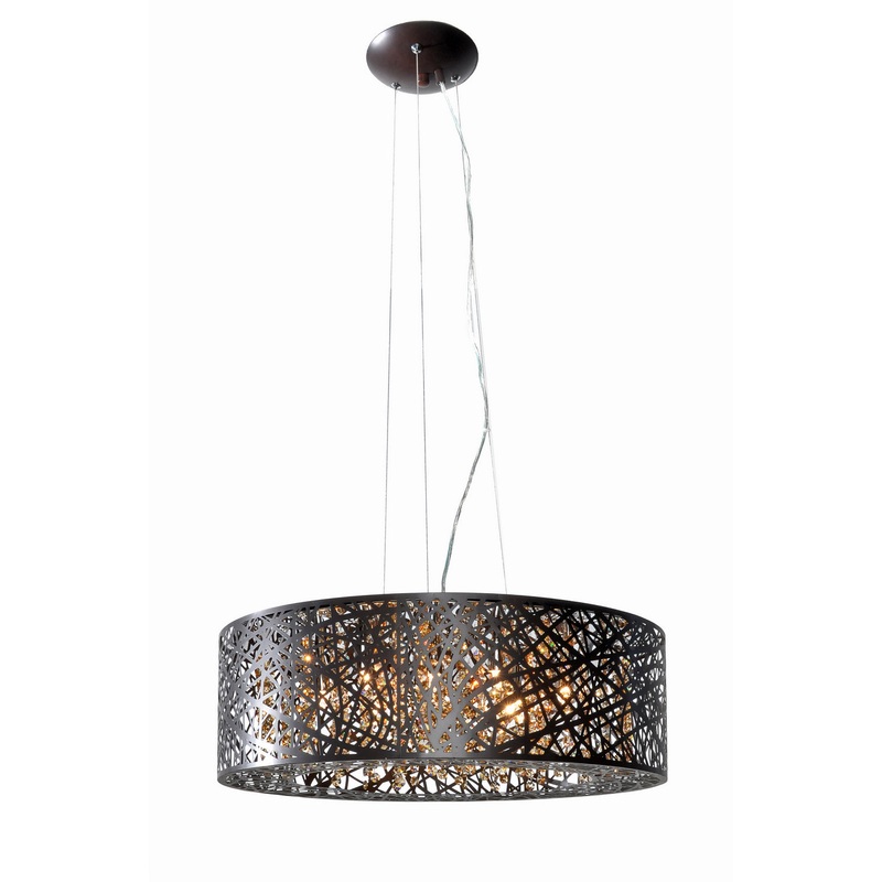 ET2 E21308-10BZ Inca Nine Light Pendant, Bronze