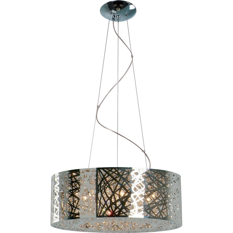 ET2 E21308-10PC/BUL Inca LED Pendant, Polished Chrome