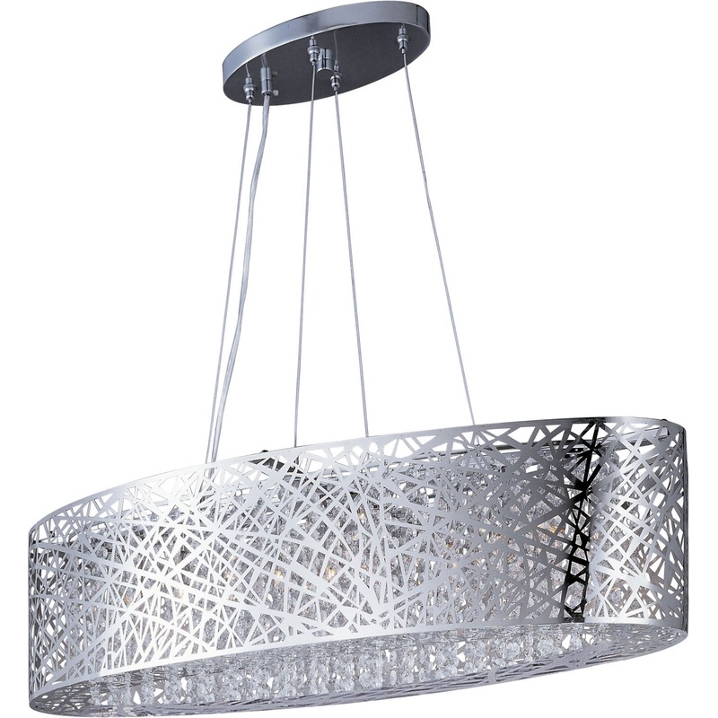 ET2 E21310-10PC Inca Nine Light Pendant, Polished Chrome