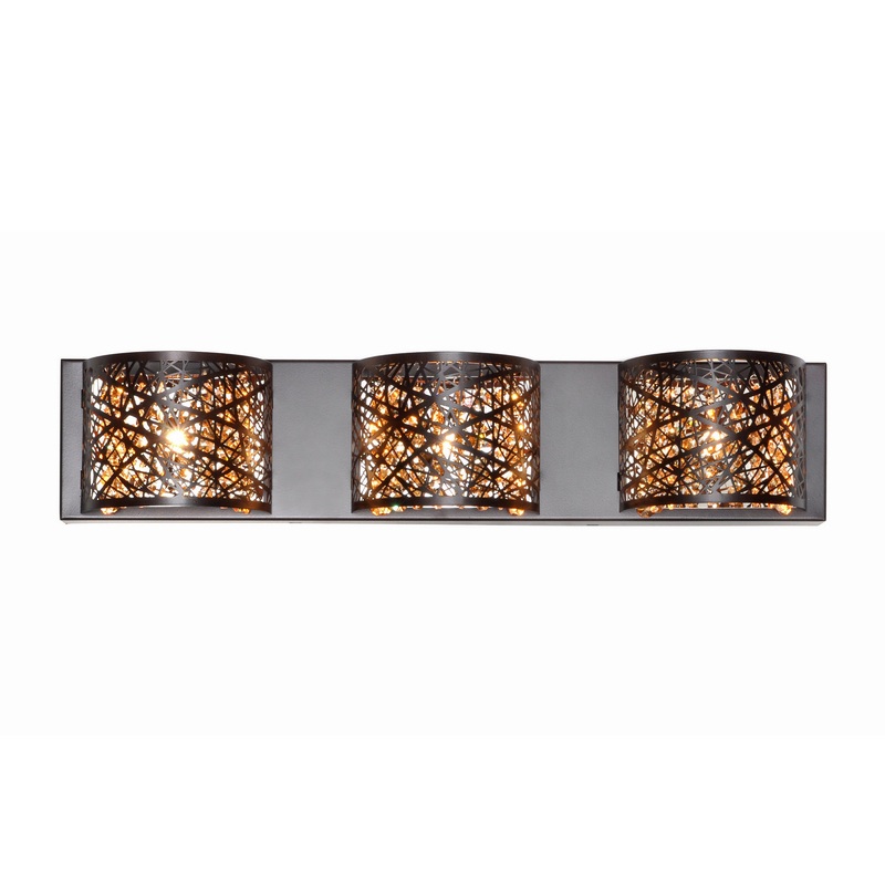 ET2 E21316-10BZ Inca Three Light Bath Vanity, Bronze