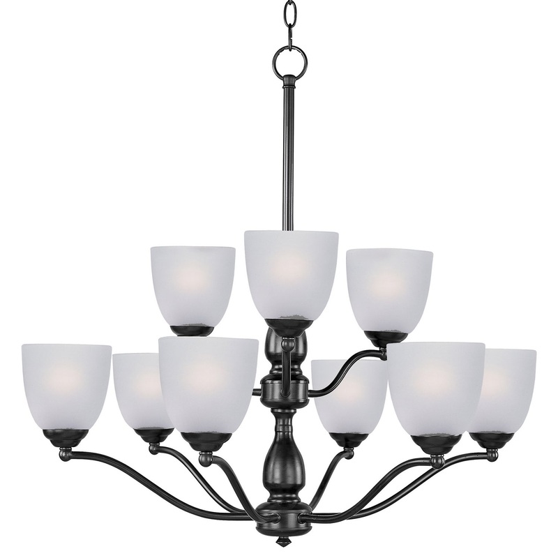 Maxim 10066FTBK Stefan Nine Light Chandelier, Black