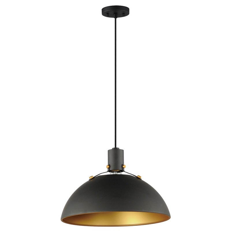 Maxim 12048ABBK Dawn One Light Pendant, Antique Brass / Black