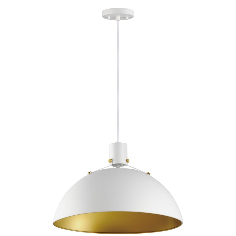 Maxim 12048WTSBR Dawn One Light Pendant, White/Satin Brass