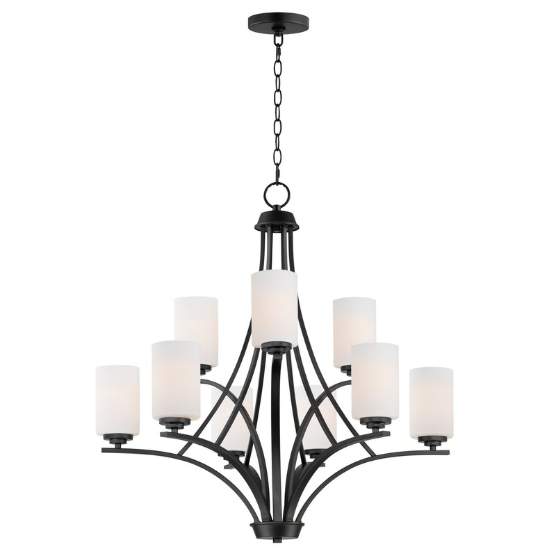 Maxim 20036SWBK Deven Nine Light Chandelier, Black