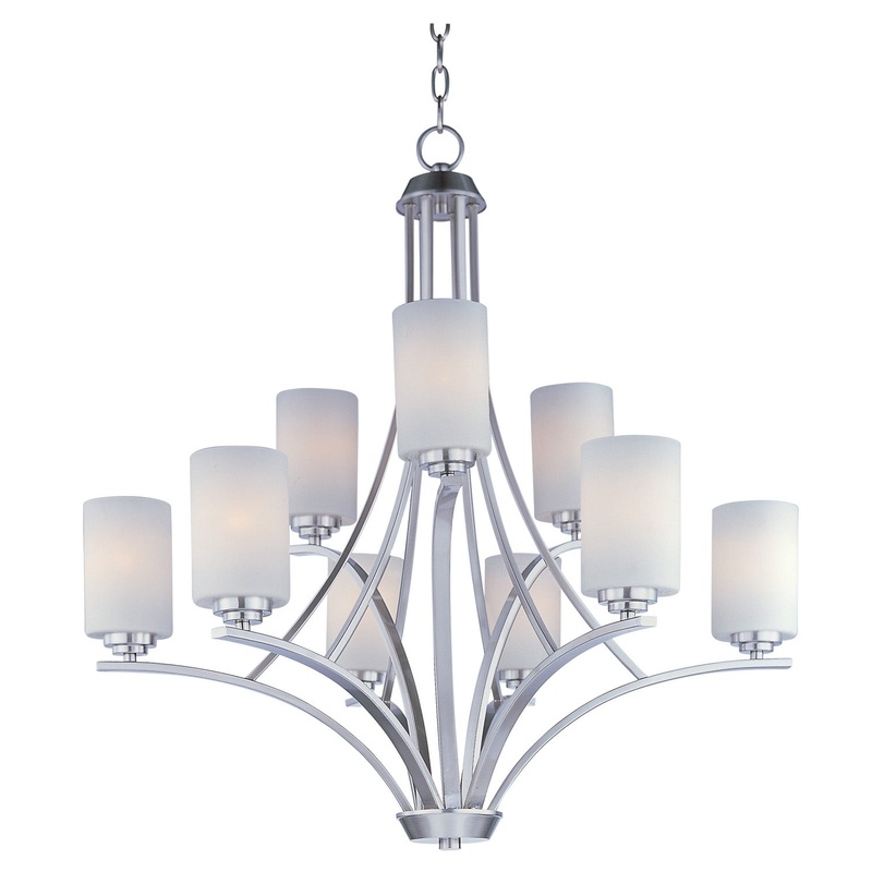 Maxim 20036SWSN Deven Nine Light Chandelier, Satin Nickel