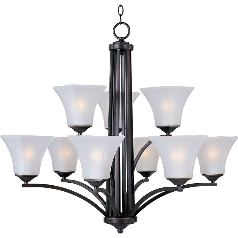 Maxim 20096FTOI Aurora Nine Light Chandelier, Oil Rubbed Bronze