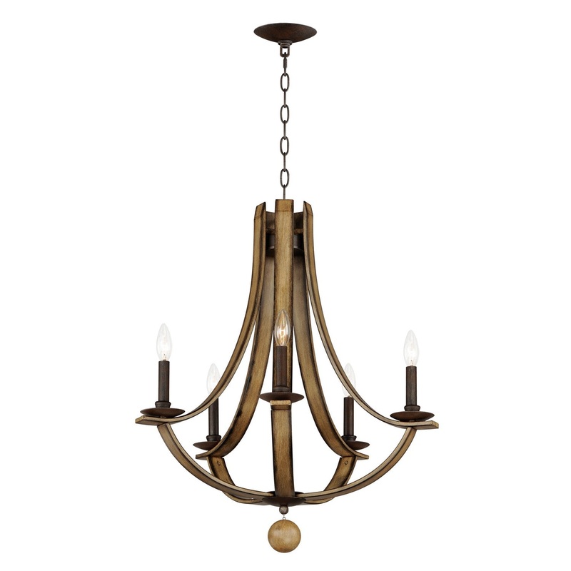 Maxim 20345DWAR Basque Five Light Chandelier, Driftwood/Anthracite