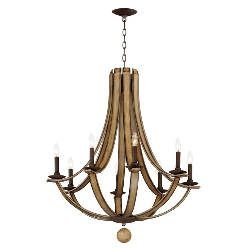 Maxim 20348DWAR Basque Eight Light Chandelier, Driftwood/Anthracite