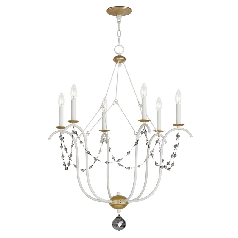 Maxim 20486ECVG Formosa Six Light Chandelier, Ecru/Venetian Gold