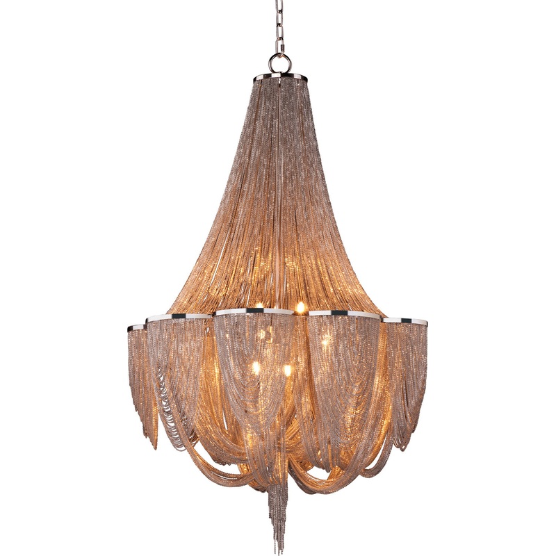 Maxim 21466NKPN Chantilly 12 Light Chandelier, Polished Nickel