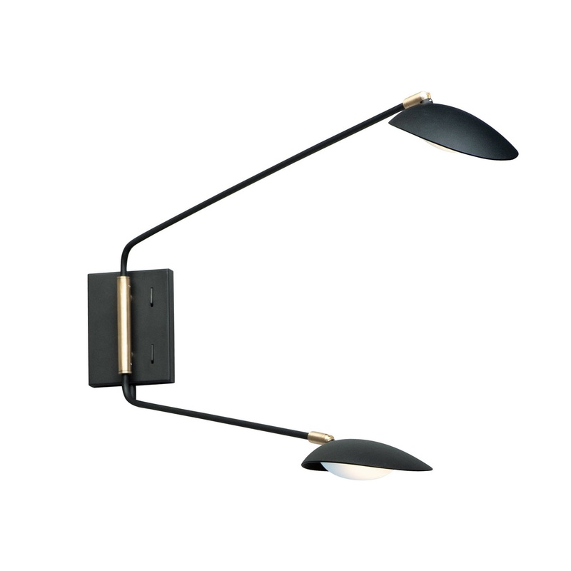 Maxim 21692BKSBR Scan LED Wall Sconce, Black / Satin Brass