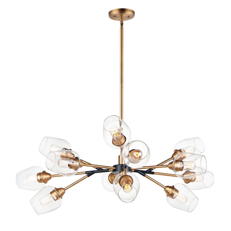 Maxim 26347CLABBK Savvy LED Chandelier, Antique Brass / Black