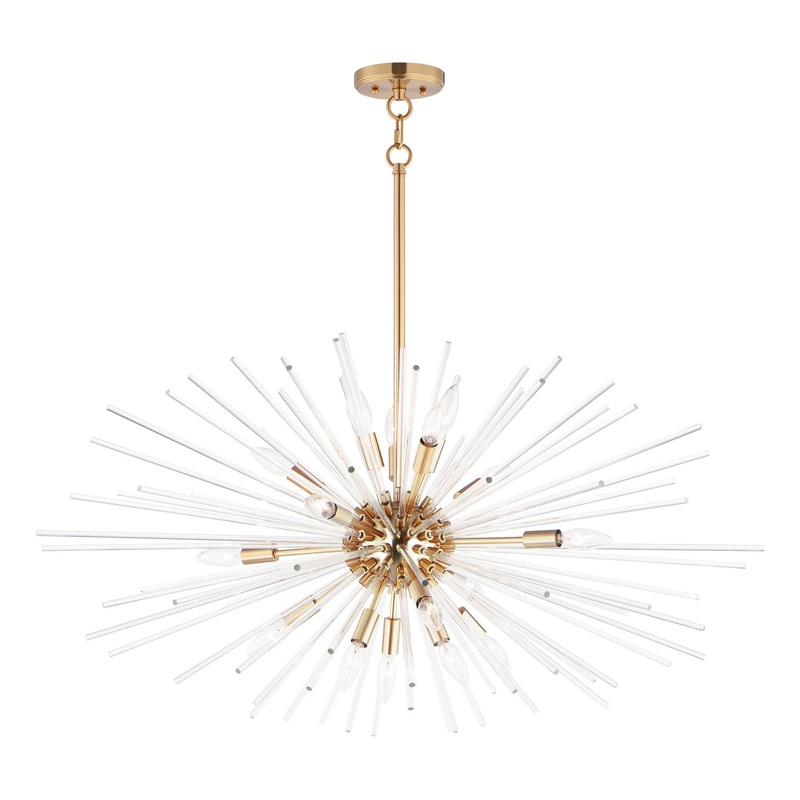 Maxim 28668CLSBR Polaris 16 Light Pendant, Satin Brass