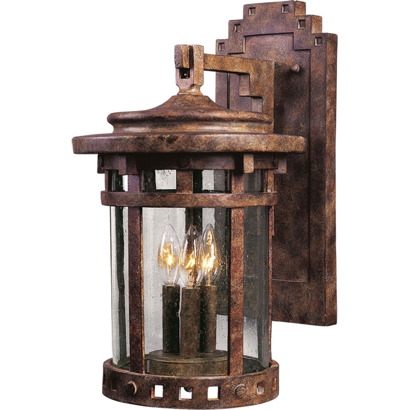 Maxim 3135CDSE Santa Barbara DC Three Light Outdoor Wall Lantern, Sienna