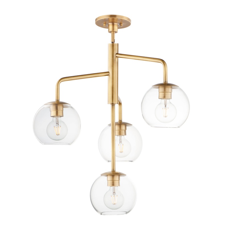 Maxim 38414CLNAB Branch Four Light Pendant, Natural Aged Brass