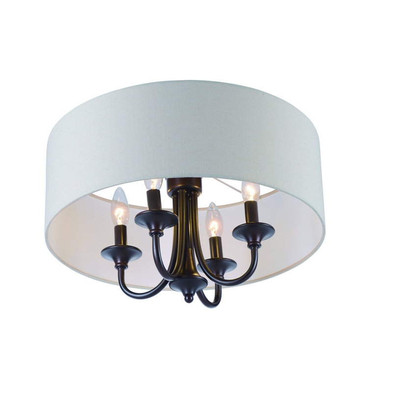 Maxim 10013OMOI Bongo Four Light Semi-Flush Mount/Pendant, Oil Rubbed Bronze