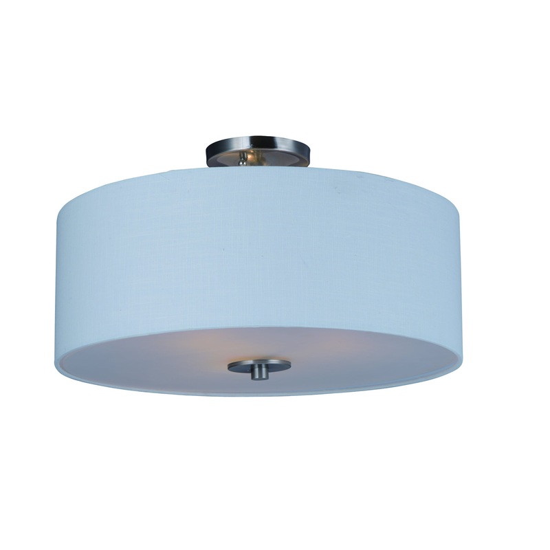 Maxim 10014WLSN Bongo Three Light Semi-Flush Mount, Satin Nickel