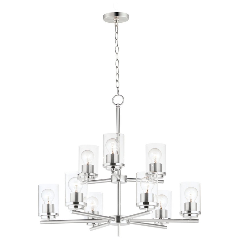 Maxim 10206CLSN Corona Nine Light Chandelier, Satin Nickel