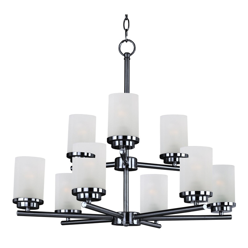 Maxim 10206FTBK Corona Nine Light Chandelier, Black