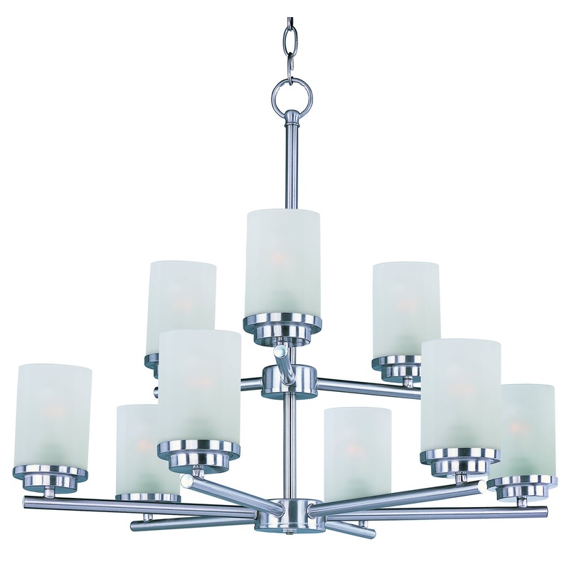 Maxim 10206FTSN Corona Nine Light Chandelier, Satin Nickel