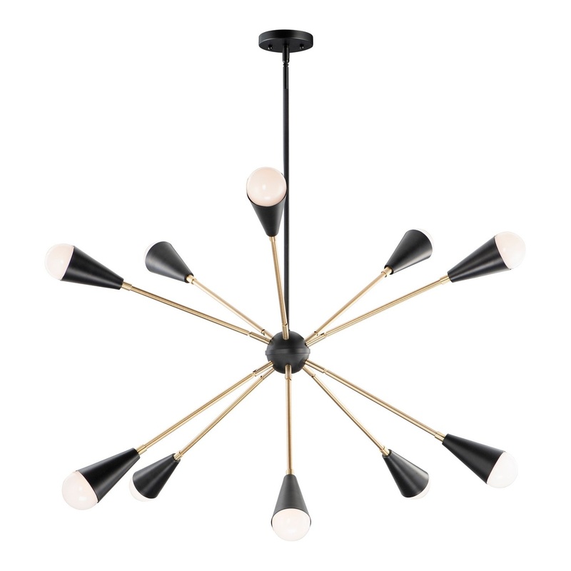 Maxim 11268BKSBR/BUL Lovell LED Pendant, Black / Satin Brass