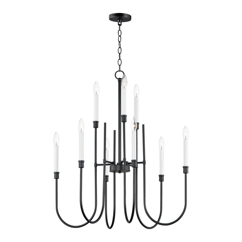 Maxim 11289BK Tux Nine Light Chandelier, Black