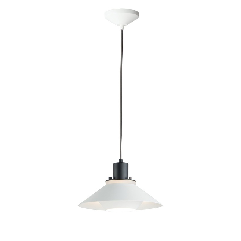Maxim 11410BKWT Oslo One Light Pendant, Black / White