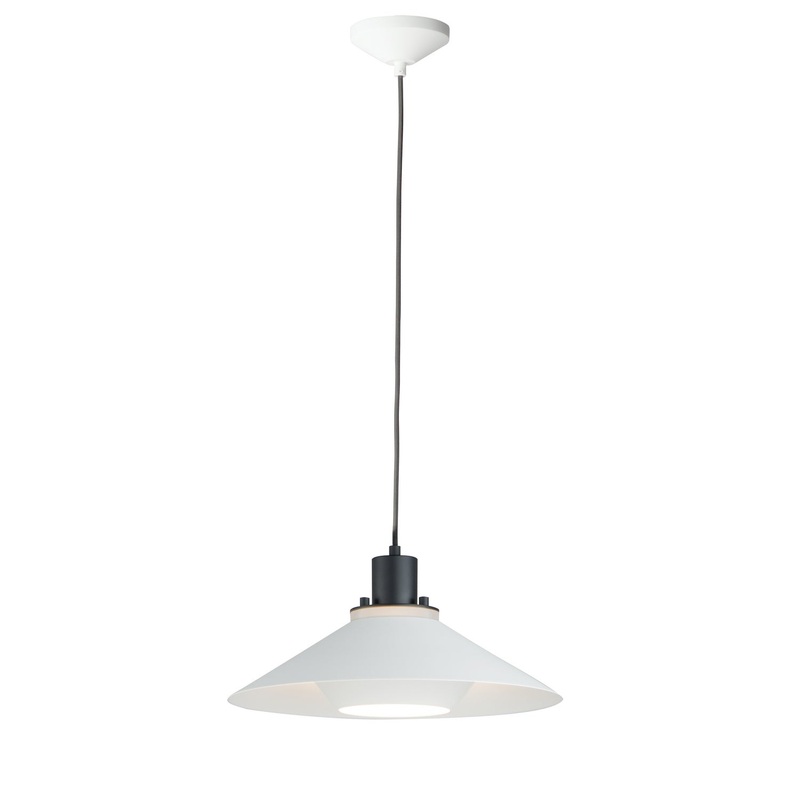 Maxim 11412BKWT Oslo One Light Pendant, Black / White