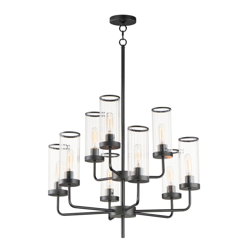 Maxim 11479CRBK Crosby Nine Light Chandelier, Black