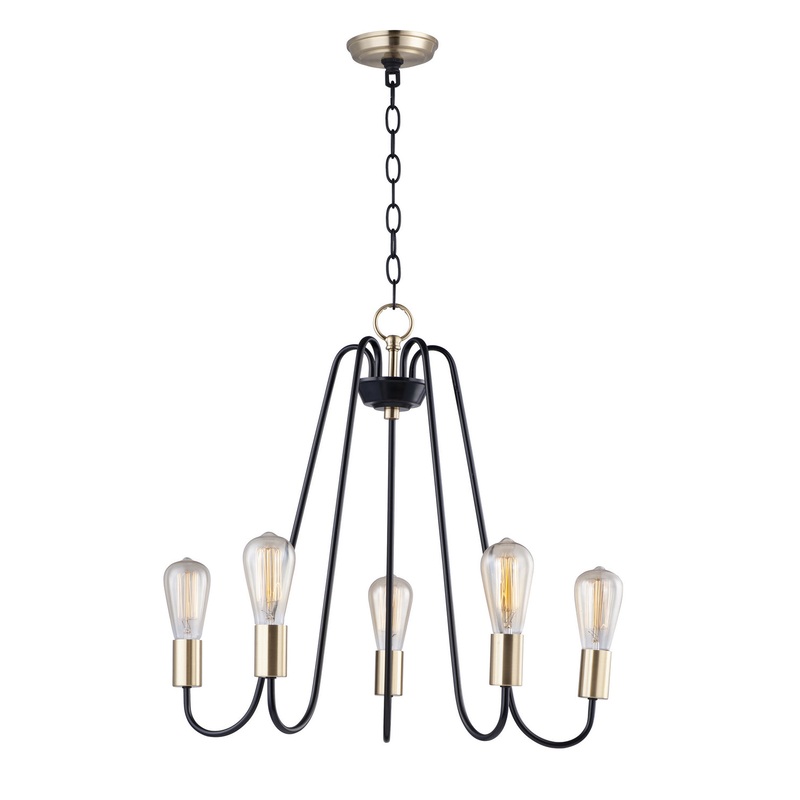 Maxim 11735OIAB Haven Five Light Chandelier, Oil Rubbed Bronze / Antique Brass