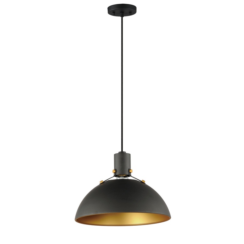 Maxim 12042ABBK Dawn One Light Pendant, Antique Brass / Black