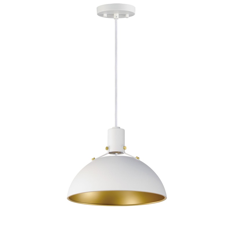 Maxim 12042WTSBR Dawn One Light Pendant, White/Satin Brass