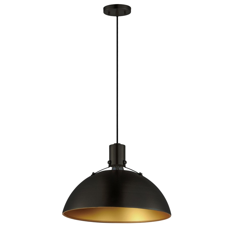 Maxim 12045ABBK Dawn One Light Pendant, Antique Brass / Black
