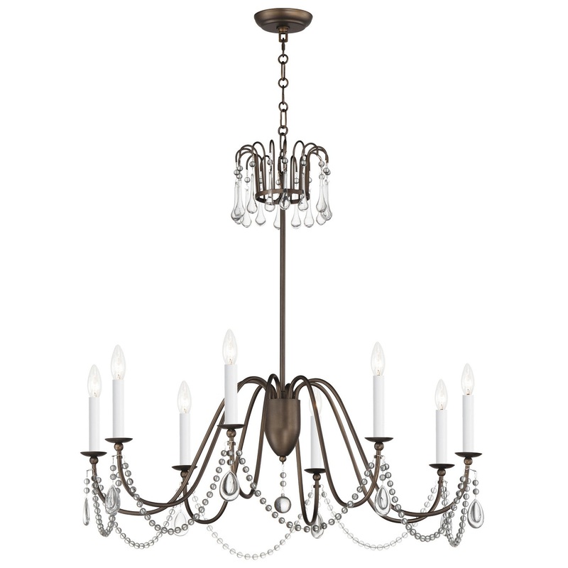 Maxim 12168CHB/CRY Plumette Eight Light Chandelier, Chestnut Bronze