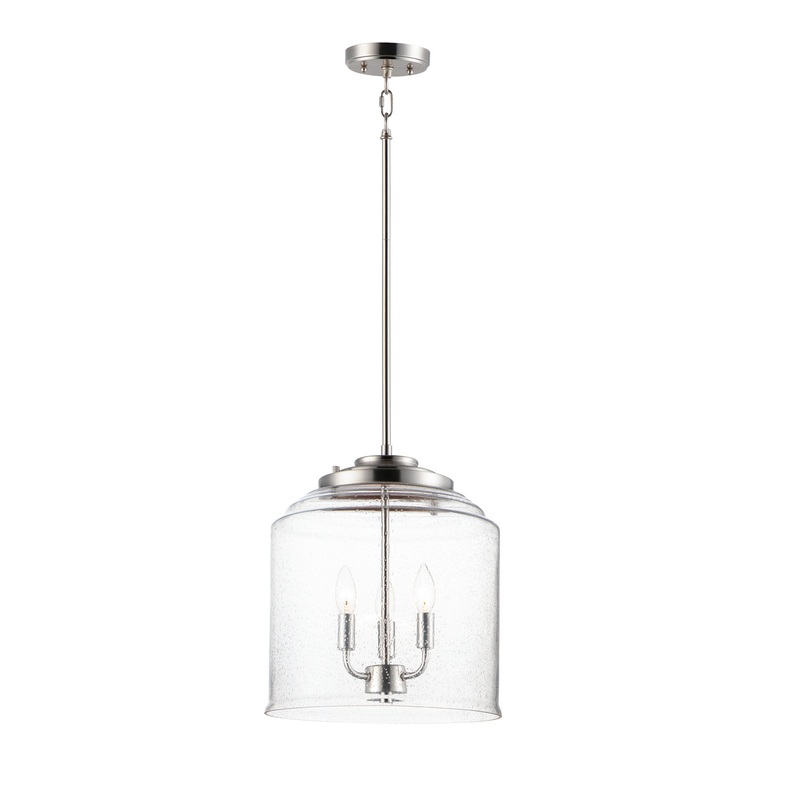 Maxim 12273CDSN Acadia Three Light Pendant, Satin Nickel
