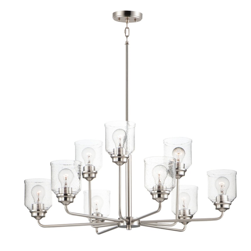 Maxim 12277CDSN Acadia Nine Light Chandelier, Satin Nickel