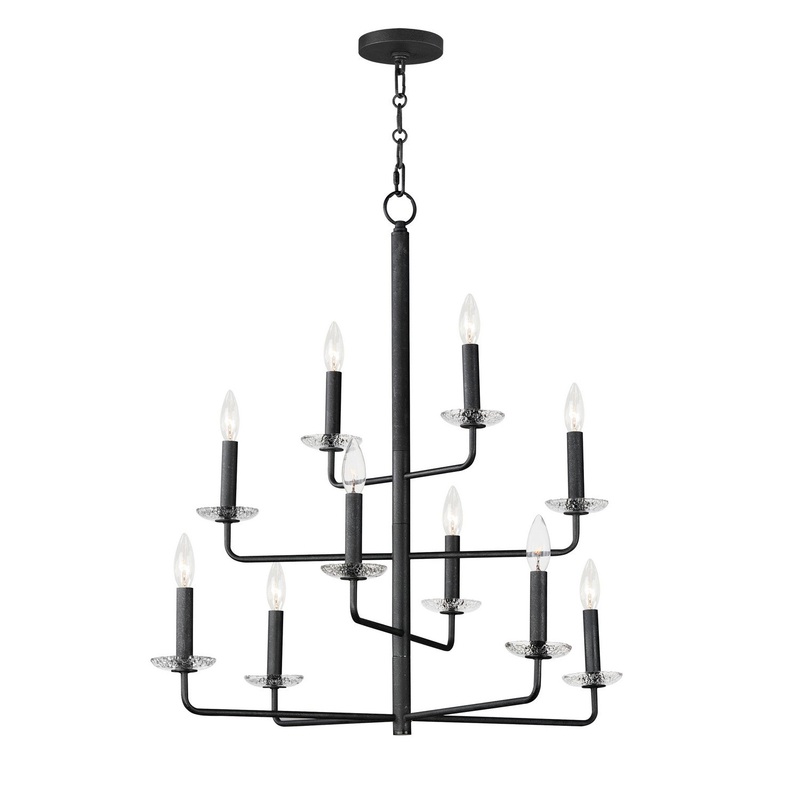 Maxim 12329TCAR Madeira Ten Light Chandelier, Anthracite