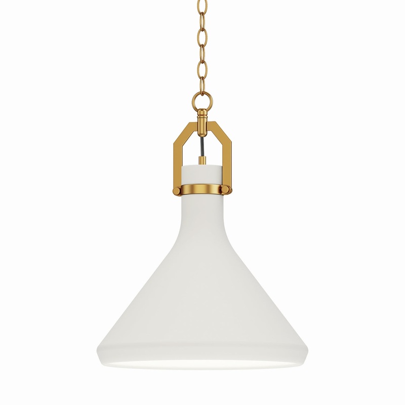 Maxim 12383WTSBR Lumi One Light Pendant, Satin Brass