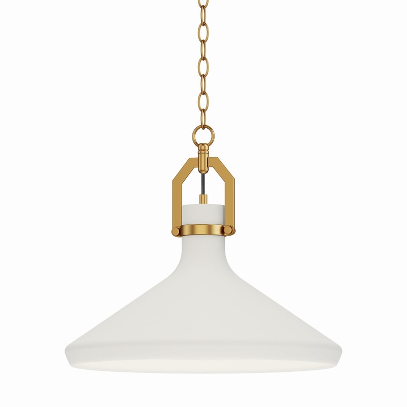 Maxim 12386WTSBR Lumi One Light Pendant, Satin Brass