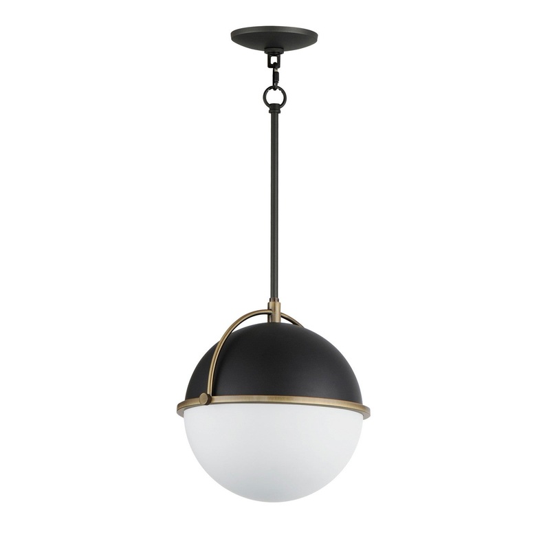 Maxim 12412SWBKWBR Duke One Light Pendant, Black/Weathered Brass