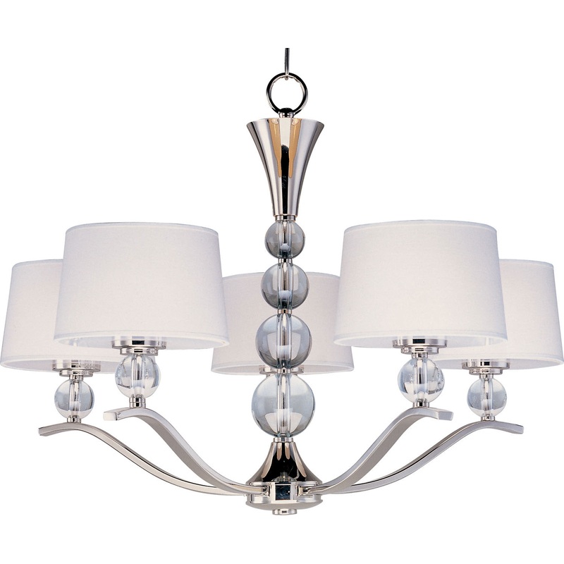 Maxim 12755WTPN Rondo Five Light Chandelier, Polished Nickel