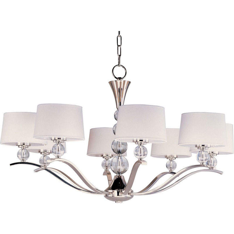 Maxim 12758WTPN Rondo Eight Light Chandelier, Polished Nickel