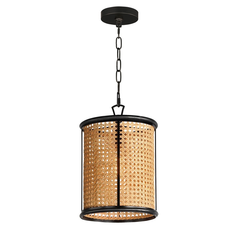 Maxim 14471NABK Cane One Light Pendant, Black