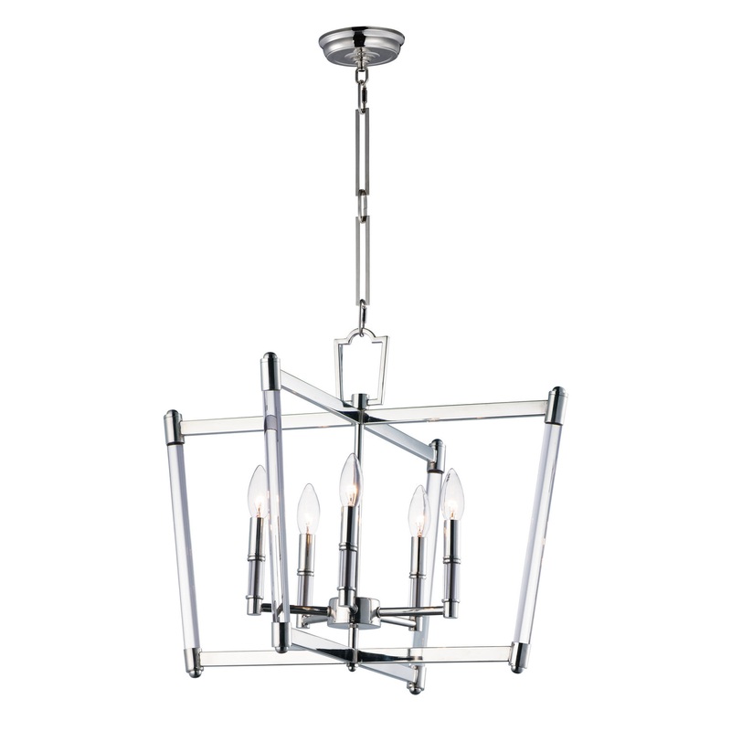 Maxim 16103CLPN Lucent Five Light Chandelier, Polished Nickel