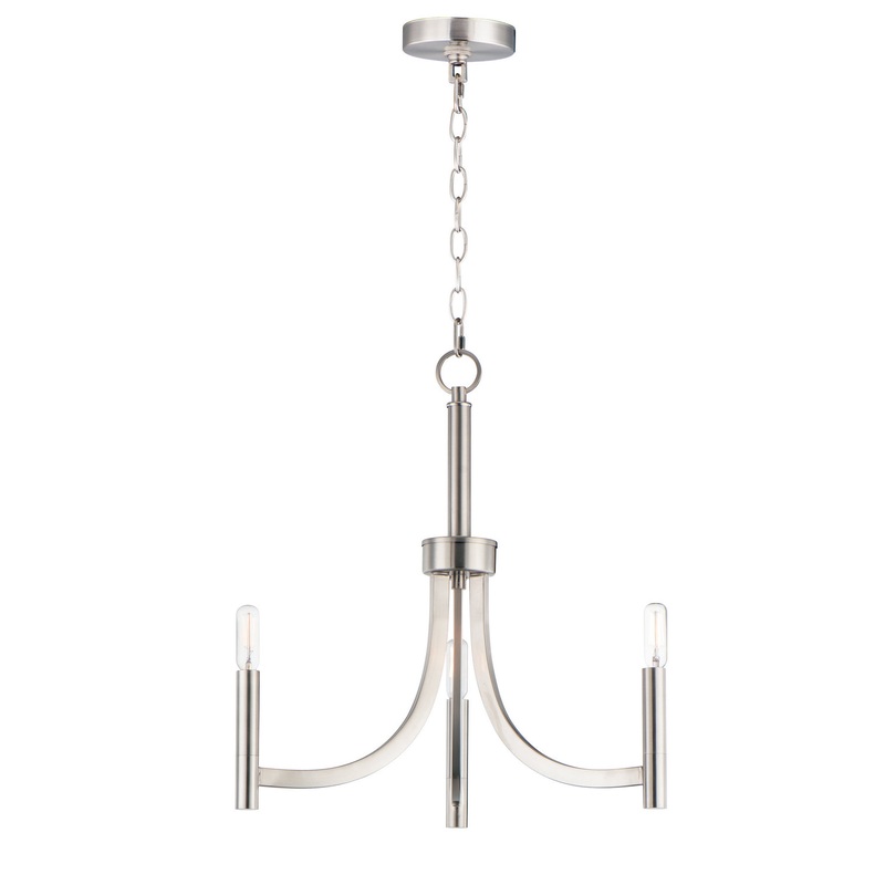 Maxim 21523SN Lyndon Three Light Chandelier, Satin Nickel
