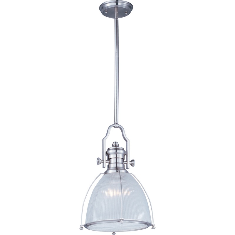 Maxim 25003CLSN Hi-Bay One Light Pendant, Satin Nickel