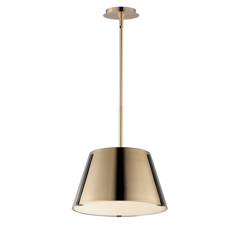 Maxim 25174DBZHR Carlo LED Pendant, Dark Bronze, Leather, Heritage Brass