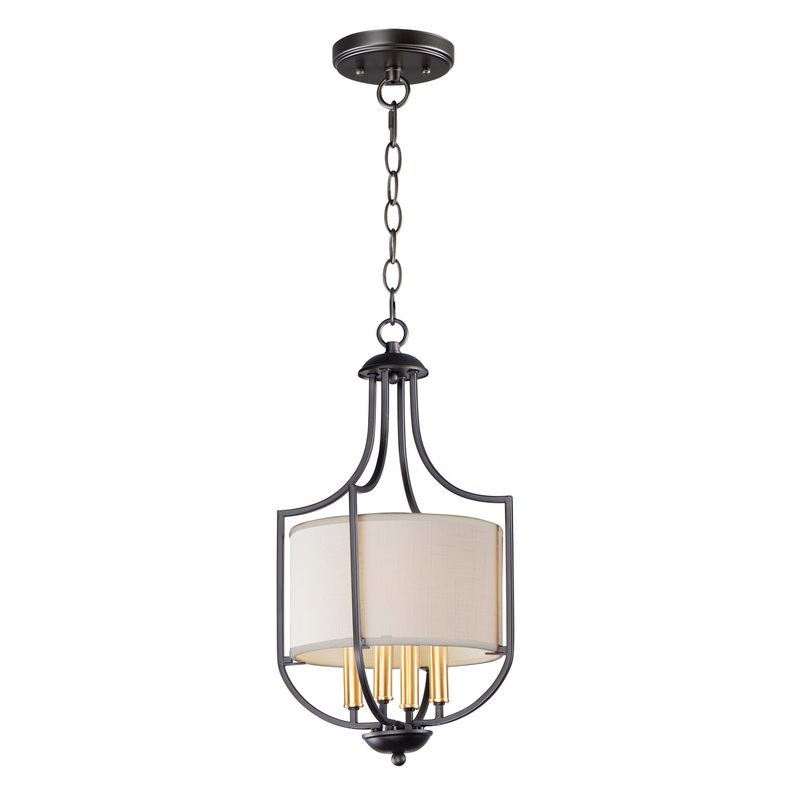 Maxim 25283WLBZAB Savant Four Light Chandelier, Bronze / Antique Brass