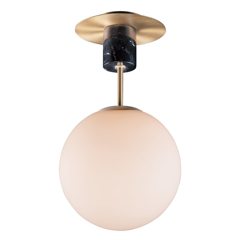 Maxim 26031SWSBRBK Vesper One Light Semi-Flush Mount, Satin Brass / Black